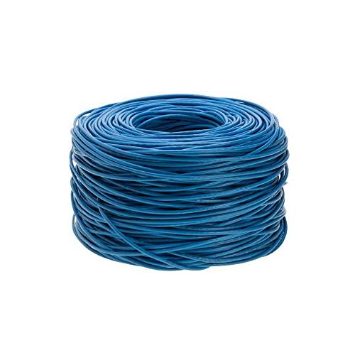 Cables Direct Online 1000ft Cat5e Solid 24AWG Cable UTP Cat5 Bulk Pull Box Network Copper Clad Aluminum Wire (Unshielded (UTP), Blue)