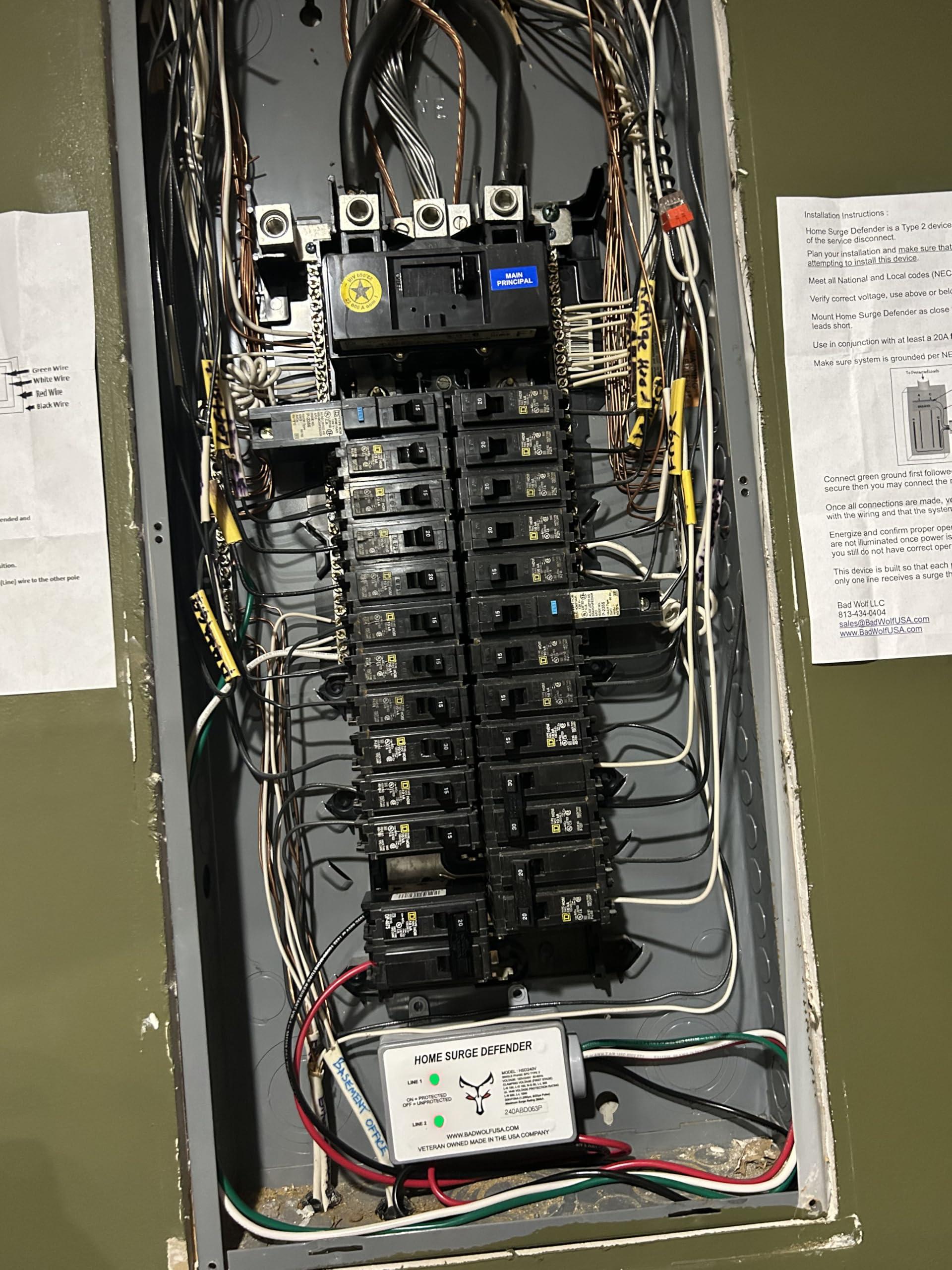 Bad Wolf Whole House EMP Surge Protector, 260kA of Surge Protection to Shield Your Home from Transient Surges Such As Lightning, EMP, CME, Solar Flare and More