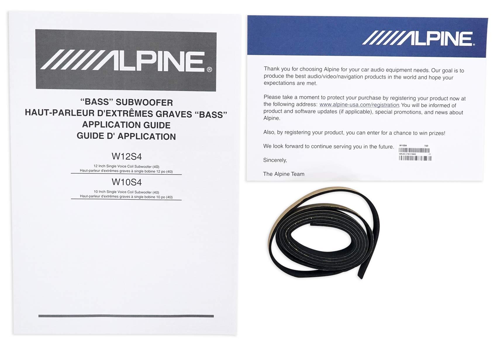 Alpine Alpine W10S4 10" 750w Car Audio Subwoofer Sub+Mono Amp Power Pack Amplifier