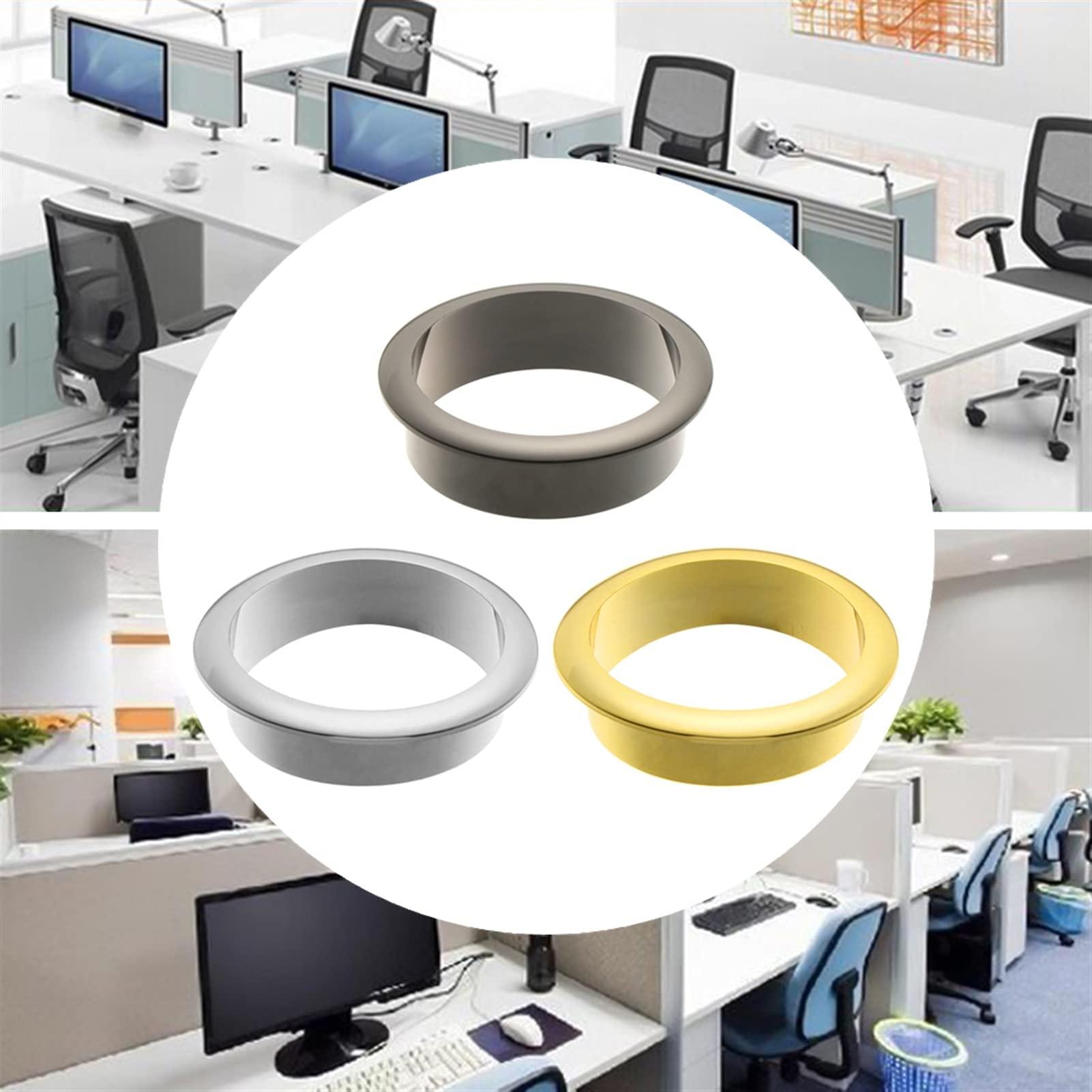 WQAZ Cable Port Hole Cover 25-80MM Office Desk Cable Grommets Wire Hole Cover Desk Table Cable Fastener Computer Desk Outlet Port Wire Rack Organizer Never Scratch and fray Cables