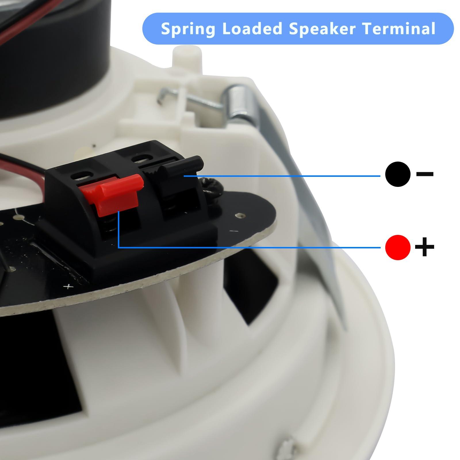 PNWCZ PNWCZ 6.5\'\' Bluetooth in Ceiling Speakers with Wall Amplifier Receiver 600W Flush Mount Ceiling & in-Wall Speaker System for Home Theater Office Bathroom Living Room Kitchen(2Pairs)