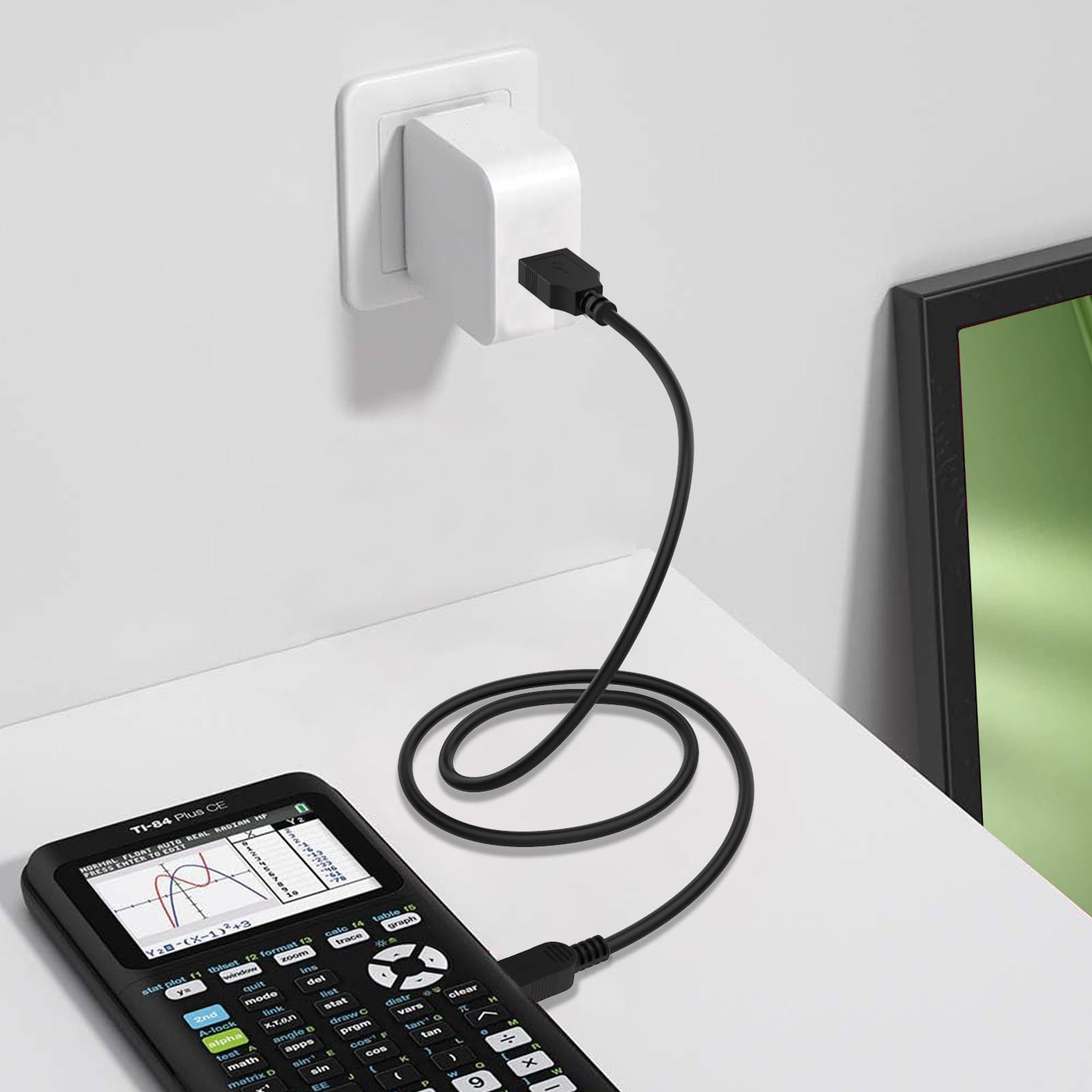 Gneinour Gneinour TI-84 Plus CE Charger Compatible with Texas Instruments Calculators TI 89 Titanium, TI Nspire CX II CAS, TI84 Plus CE Color C Silver Calculators, TI Nspire CX CAS Charger, 2.6ft
