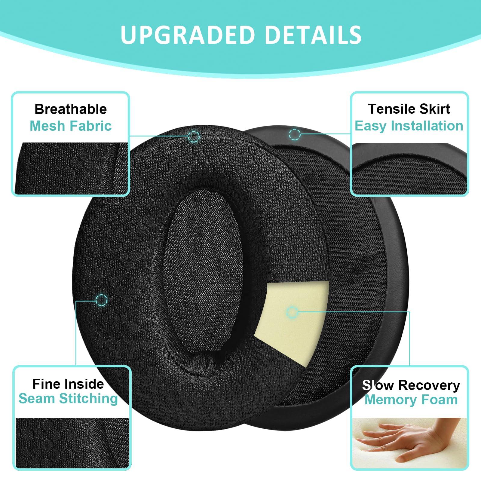 LexRory HD 4.50BT Replacement Ear Pads - Mesh Earpad Cushions for Sennheiser HD 4.50 BT HD4.50BTNC HD4.40BT HD 4.30G HD 4.20S HD 458BT and More Headphones - HD 450BT Ear Cups (Black)