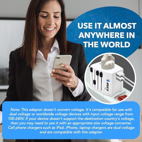 OREI OREI Universal Travel Adapter All in One International Power Adapter with 2.4A Dual USB, European Adapter Travel Power Adapter Wall Charger for UK, EU, AU, Asia Covers 150+ Countries
