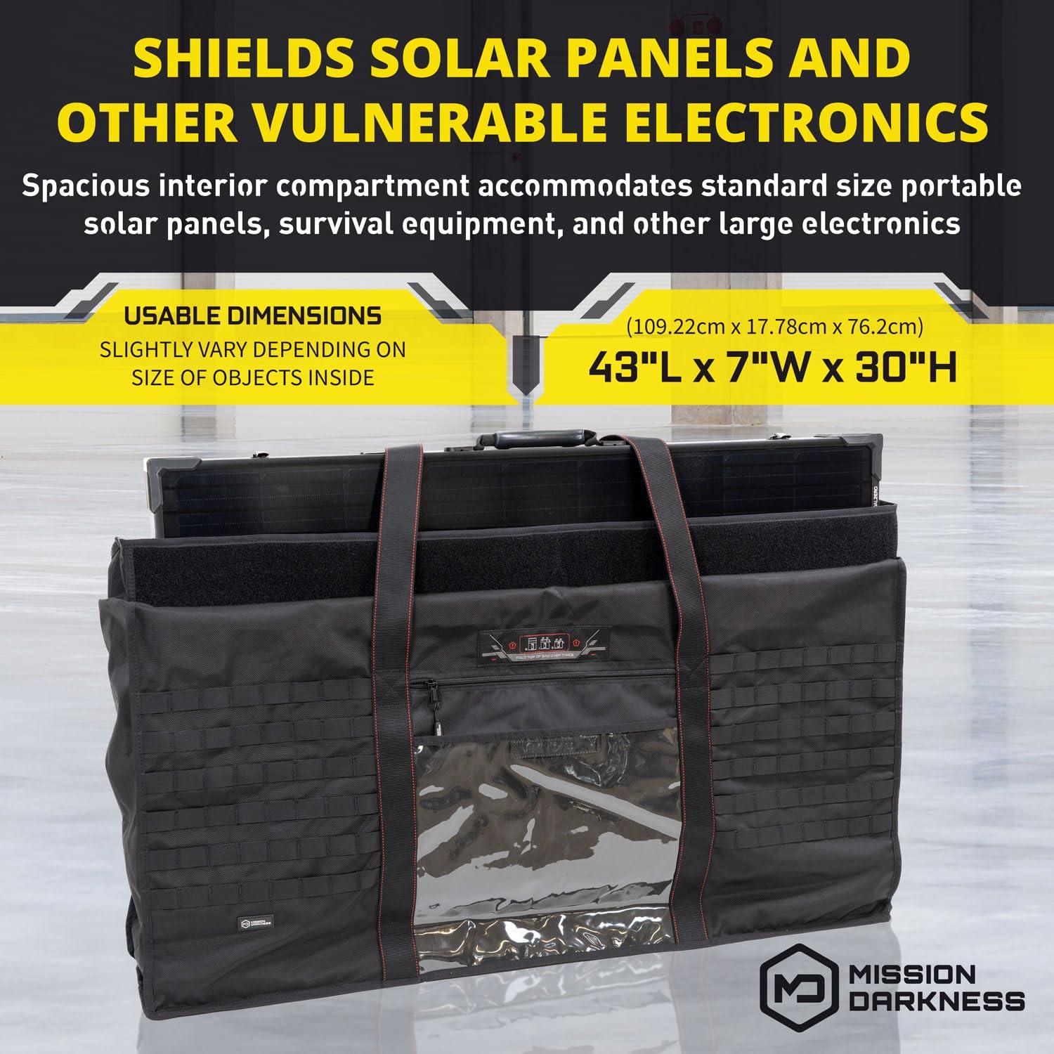 Mission Darkness Mission Darkness Eclipse Faraday Bag for Solar Panels & Extra-Large Electronics // Military-Grade RF Shielding Case Designed for EMP CME Solar Flare Protection, Preppers, and Personal Security
