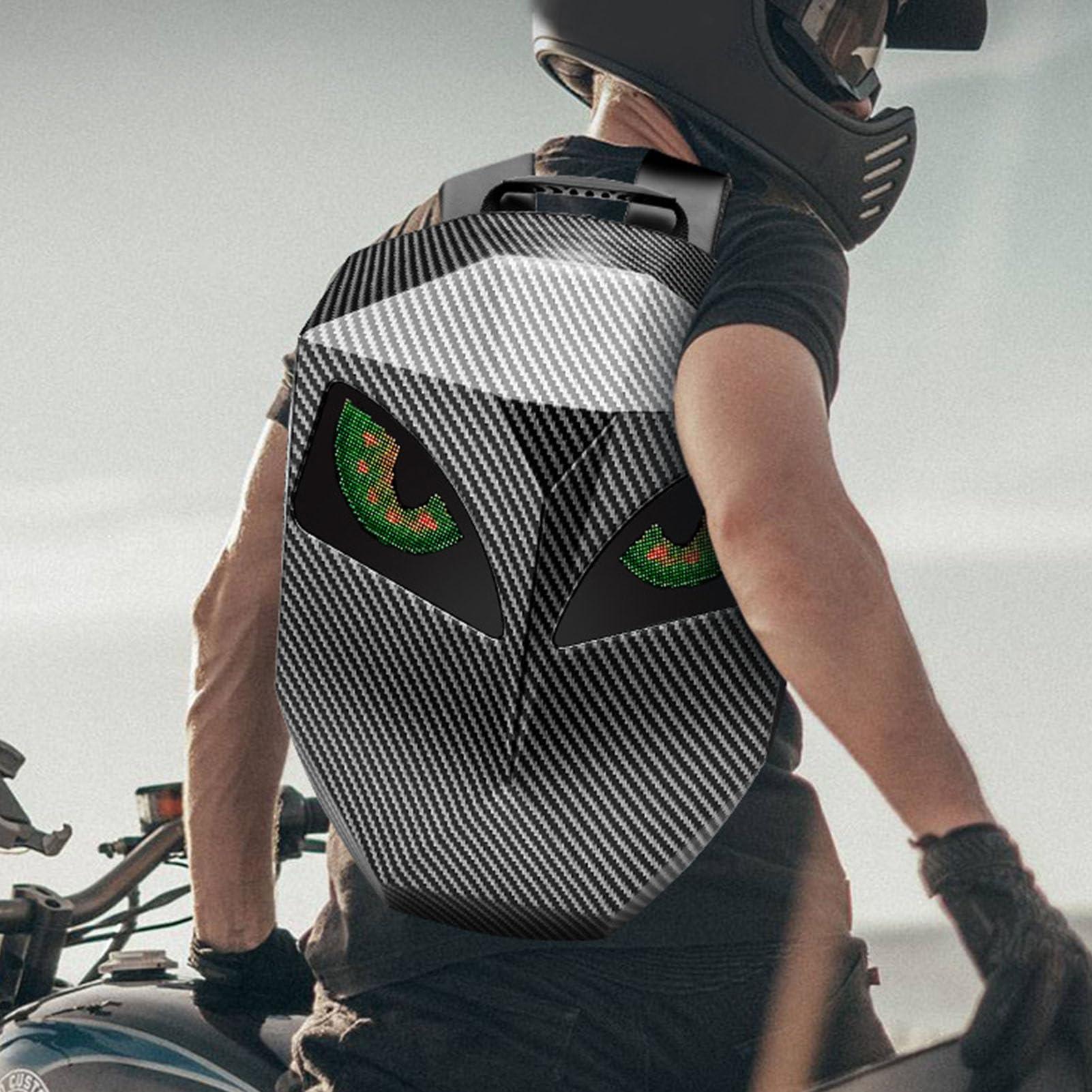 DirectNine Basics LED Backpack with Programmable Screen, APP Control Waterproof LED Hard Case Laptop Bag, USB Powered Motorcycle Backpack Travel Bag