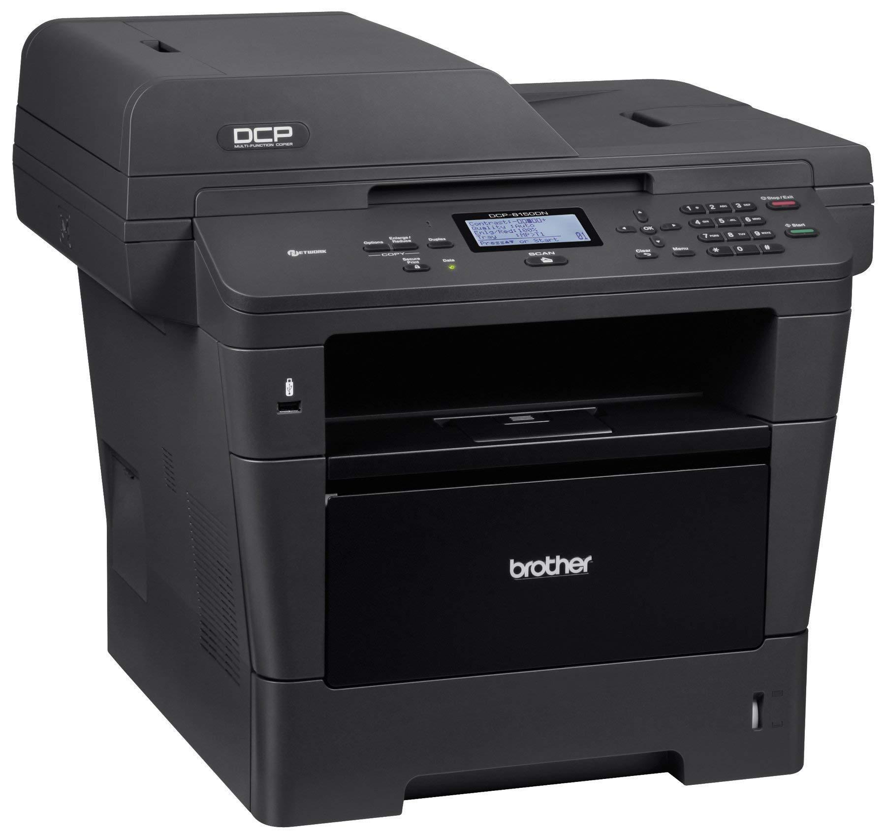 Brother Brother Printer DCP-8150DN Monochrome Printer with Scanner and Copier, Amazon Dash Replenishment Enabled (Renewed)