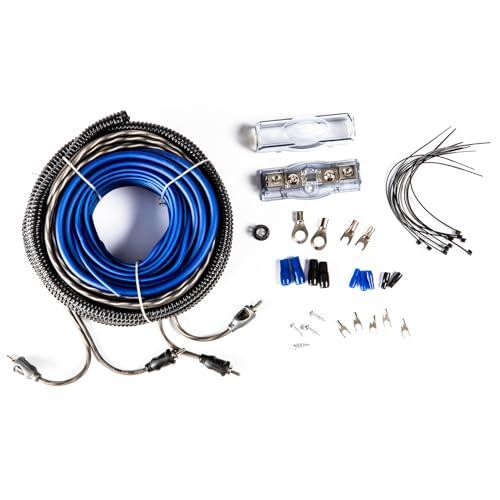 Harmony Audio Harmony Audio HA-AK8 8 Gauge CCA Installation Wiring Kit for Amplifiers 900W Amp for Car Audio Amp Installing Power and RCA Cables