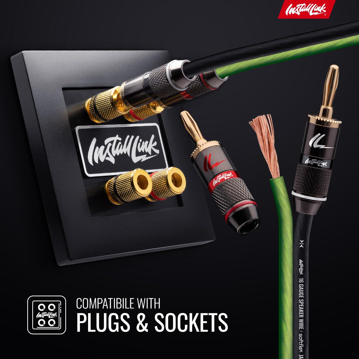 Install Link Install Link 16 AWG Gauge Speaker Wire Cable (30 Feet) Stereo, Car or Home Theater, CCA