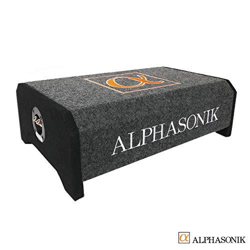 Alphasonik Alphasonik AS10DF 10" 1200 Watts 4-Ohm Down Fire Shallow Mount Flat Enclosed Sub woofer for Tight Spaces in Cars and Trucks, Slim Thin Loaded Subwoofer Air Tight Sealed Bass Enclosure