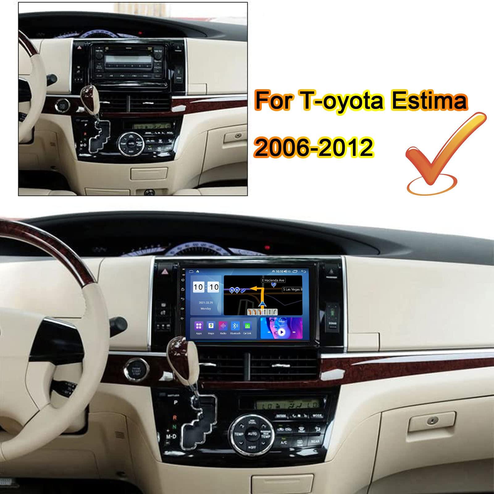 PLOKM 2 din Android 10 Car DVD Multimedia Player Radio Navigation GPS for Toyota Estima 2006-2012 with 9 inch Touch Screen Car Stereo Autoradio
