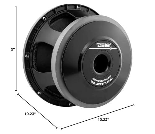 DS18 DS18 10PRO1200MB-8 10" Mid-Bass Loudspeaker 1200 Watts Max Power 600 Watts RMS 8-Ohm - Powerful Midbass for Competitive Builds - Pro Audio Stereo Sound System - 1 Speaker
