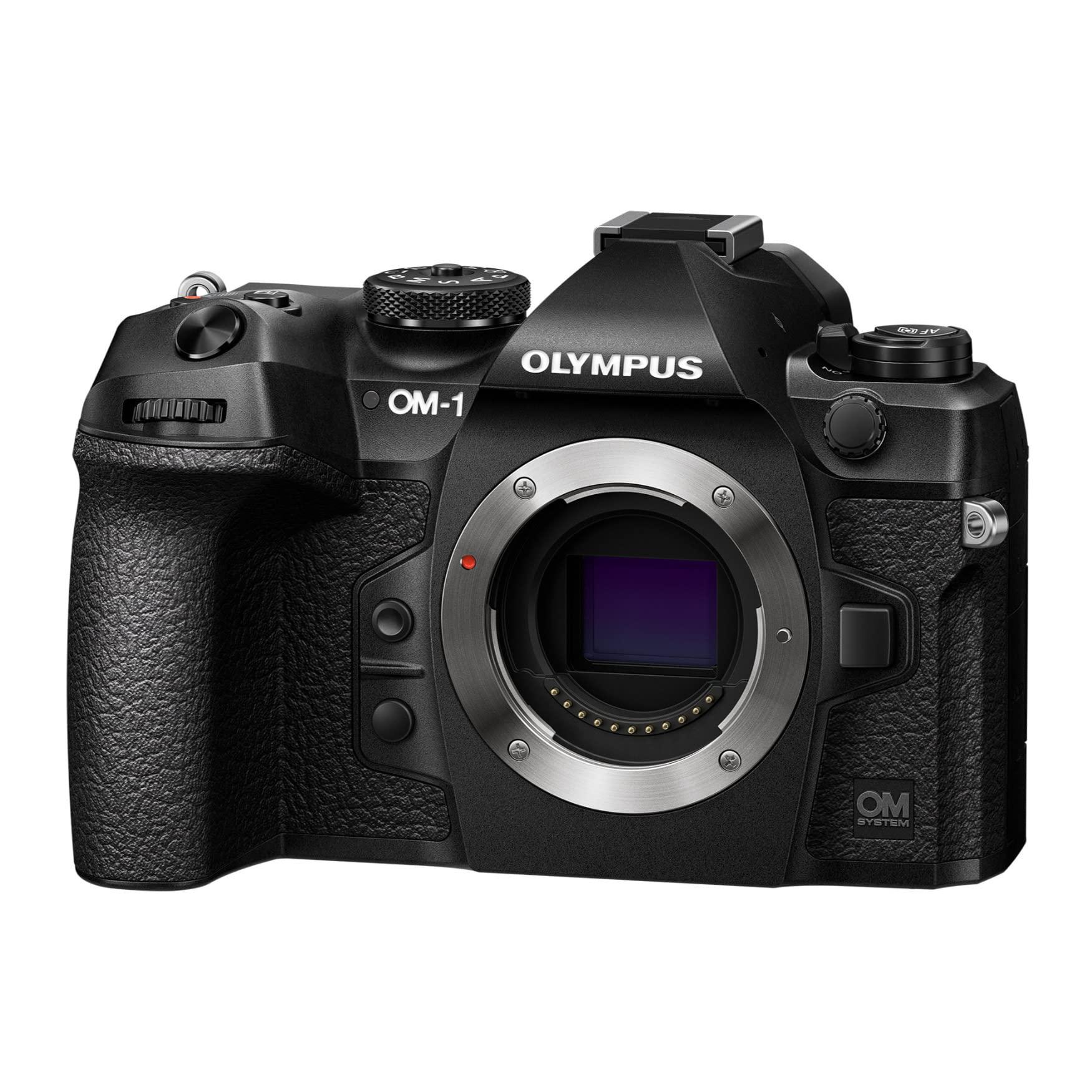 OM SYSTEM OM SYSTEM OLYMPUS OM-1 Micro Four Thirds System Camera 20MP BSI Stacked Sensor Weather Sealed Design 5-Axis Image Stabilization 120fps sequential Shooting, Black