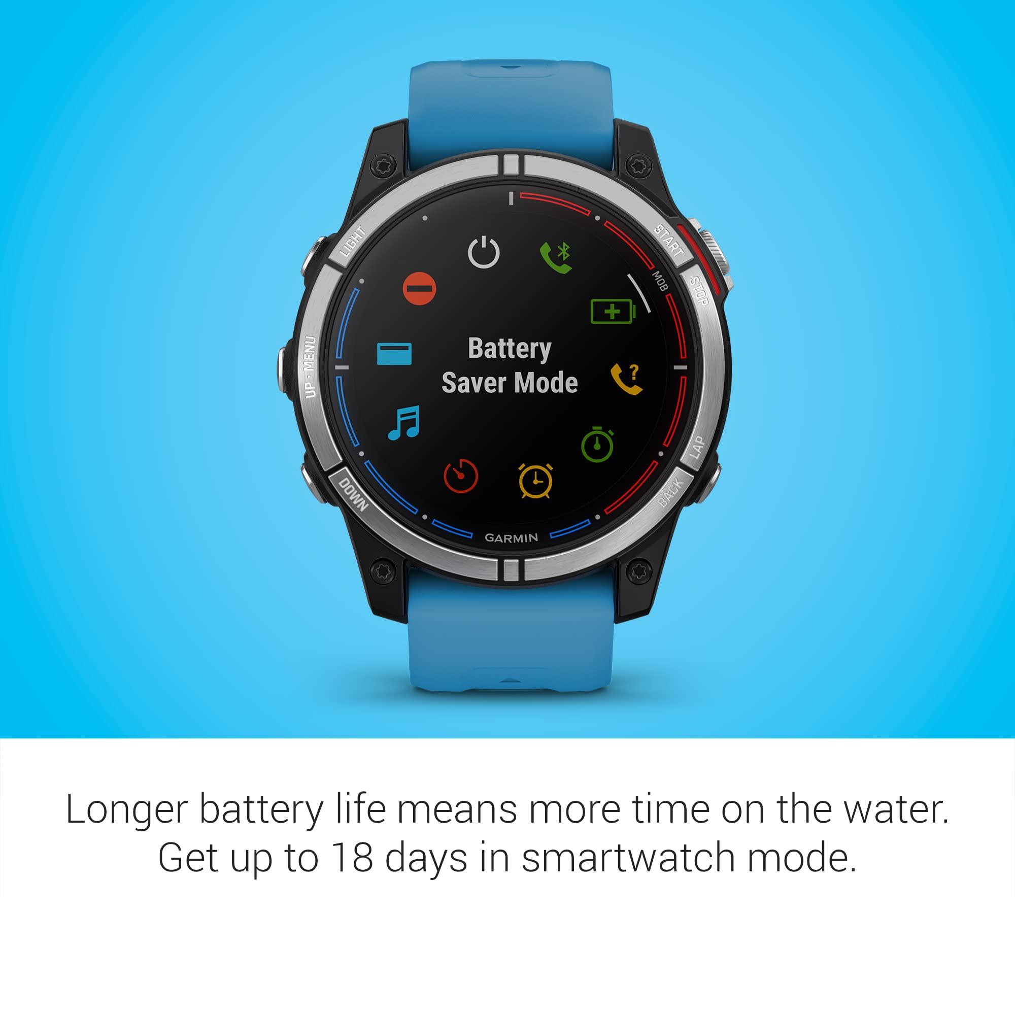 Garmin Garmin quatix 7 Standard Edition, Marine GPS Smartwatch, Tide Changes and Anchor Drag Alerts, Waypoint Marking