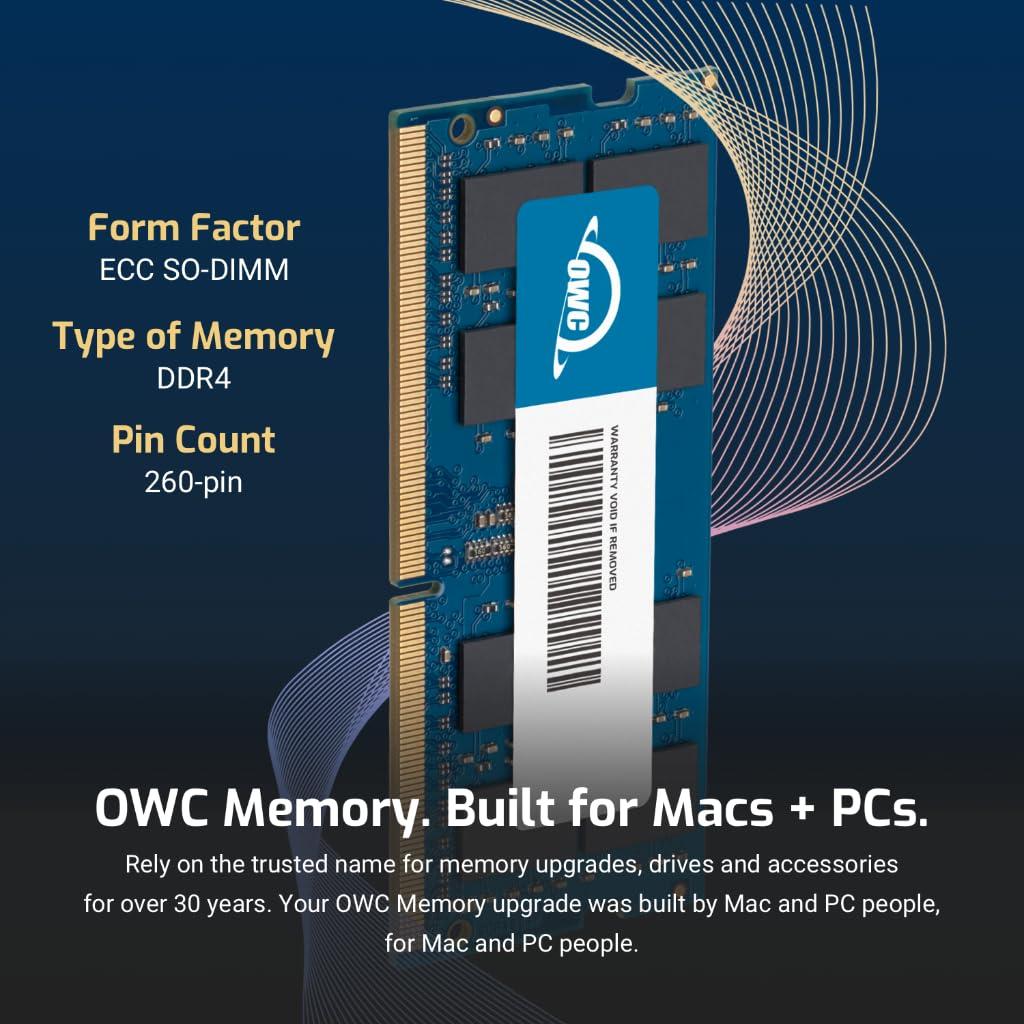 OWC OWC 32GB (4x8GB) DDR4 2133MHZ PC4-17000 CL15 1RX8 ECC Unbuffered SODIMM 1.2V 260-pin Memory RAM