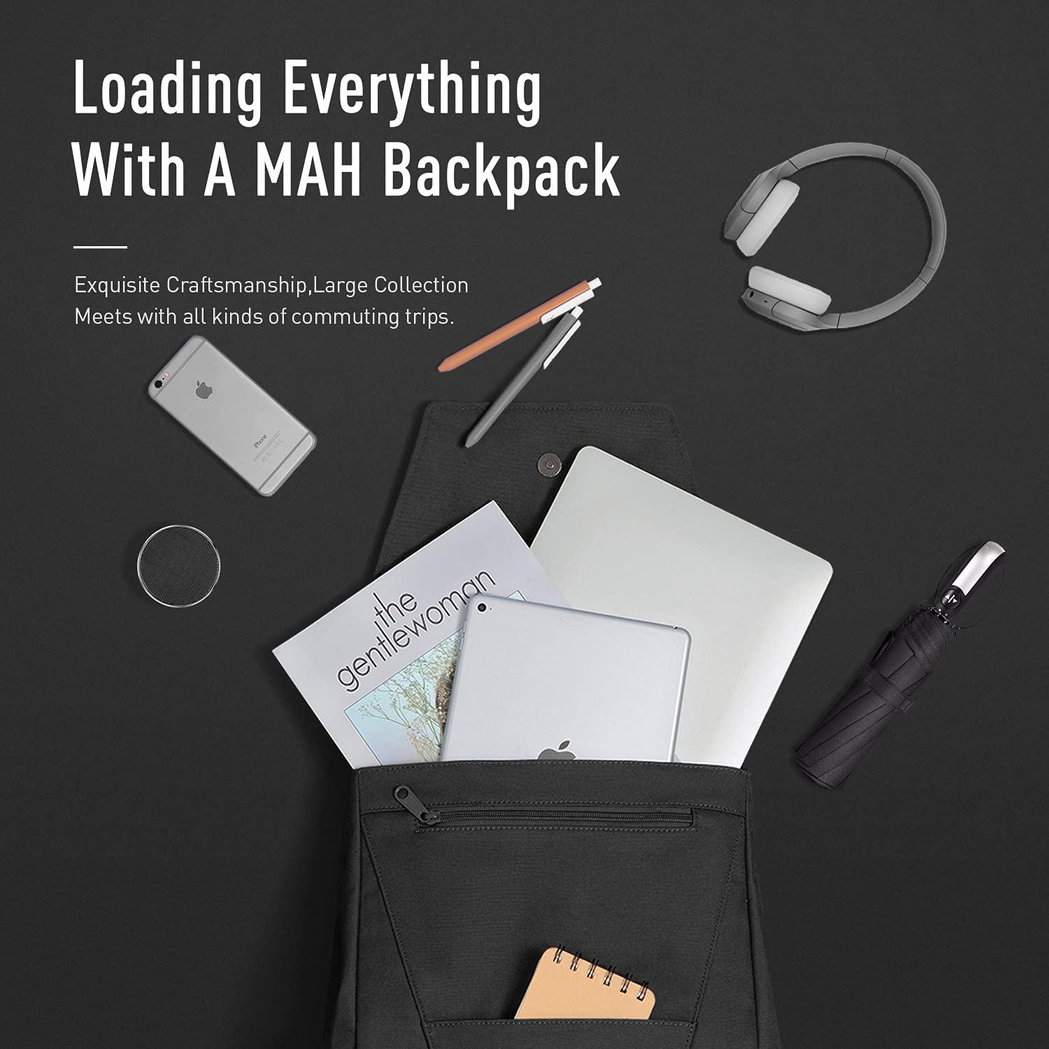 MAH MAH Young Travel Backpack, 15.6 Sleeve Laptop Backpack, Work or School Backpack, Black