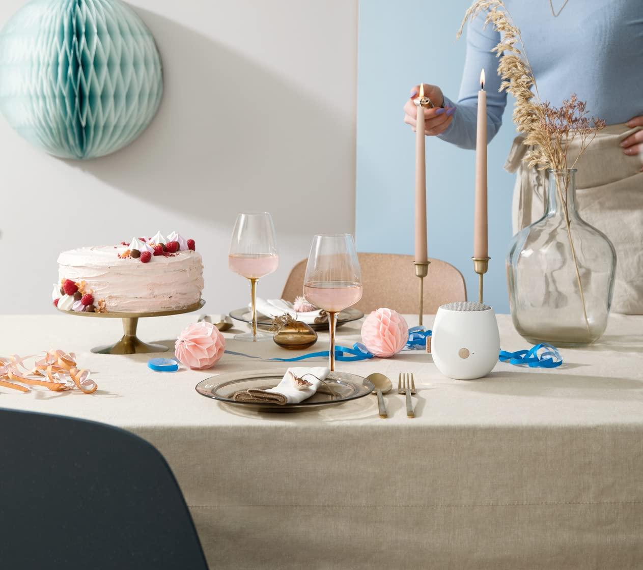 KREAFUNK KREAFUNK aJAZZ Portable Bluetooth Speaker, Water Resistant (IPX5) and Durable, Up to 30 Hours of Wireless Play, Voice Assistant, Stereo Sound, Quick Charge, for Indoors and Outdoors (White)