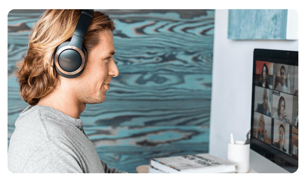 Cleer Cleer Enduro ANC Noise Cancelling Over the Ear Bluetooth Headphones with Mic, 60 Hrs Playtime, Noise Canceling, Ambient EQ Modes, Hi-Res Audio, Deep Bass, Multi-Point Connect, Bluetooth 5.0, Dark Navy