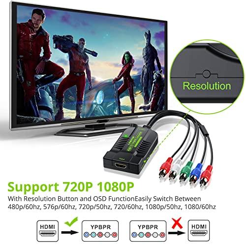 LiNKFOR LiNKFOR 1080P HDMI to Component Converter Scaler, HDMI Input to YPbPr Convert HDMI to Component, Only HDMI to YPbPr Adapter for HDTV Box PC PS3 Roku Blu-Ray DVD (NOT Component to HDMI)