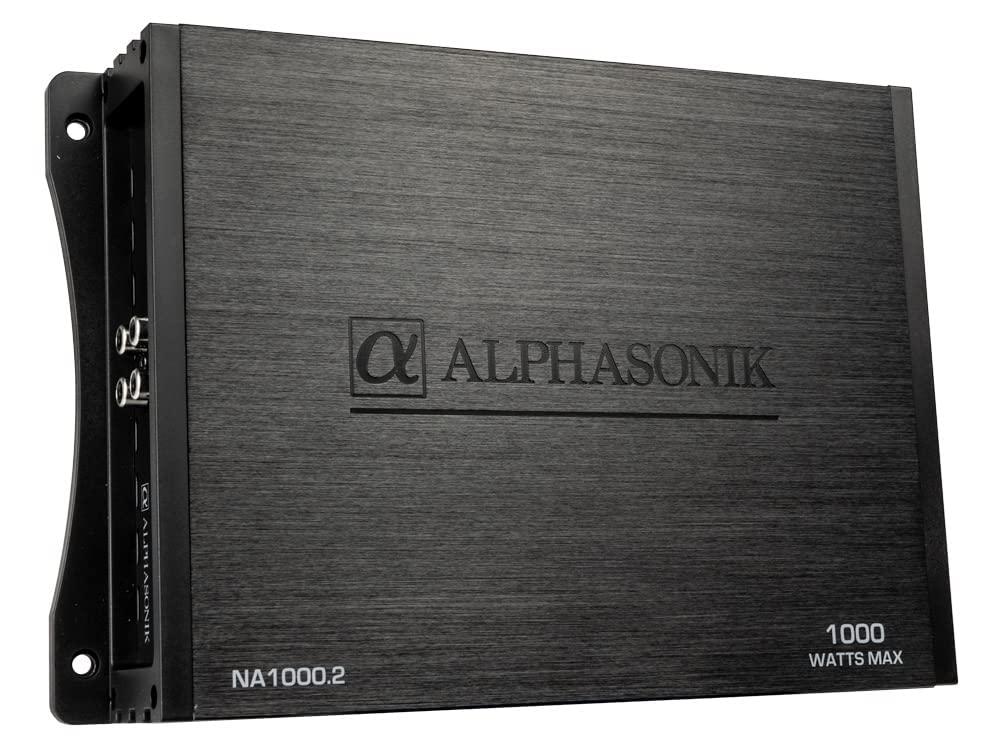 Alphasonik Alphasonik NA1000.2 Neuron Series 1000 Watts Max 2-Channel Car Amp with 4-Way Protection Circuitry Multi-Channel Bridgeable Class A/B Amplifier Low & High Level Inputs (Remote Bass Knob Included)