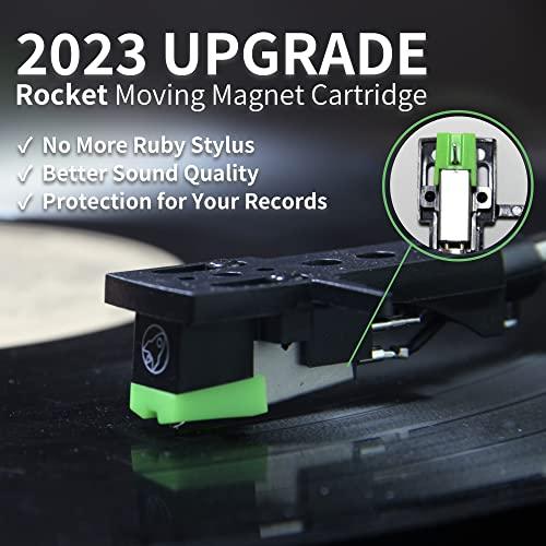 arkrocket Arkrocket Discovery II 3-Speed Bluetooth Record Player Retro Console Turntable with Built-in Speakers and Removable Legs (Brown)