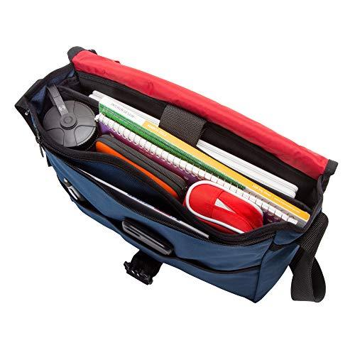 Manhattan Portage Manhattan Portage Deluxe Computer Bag 13 Inch Padded Laptop Sleeve Spacious Compartment Attach To Rolling Luggage Water Resistant Cordura (Navy)