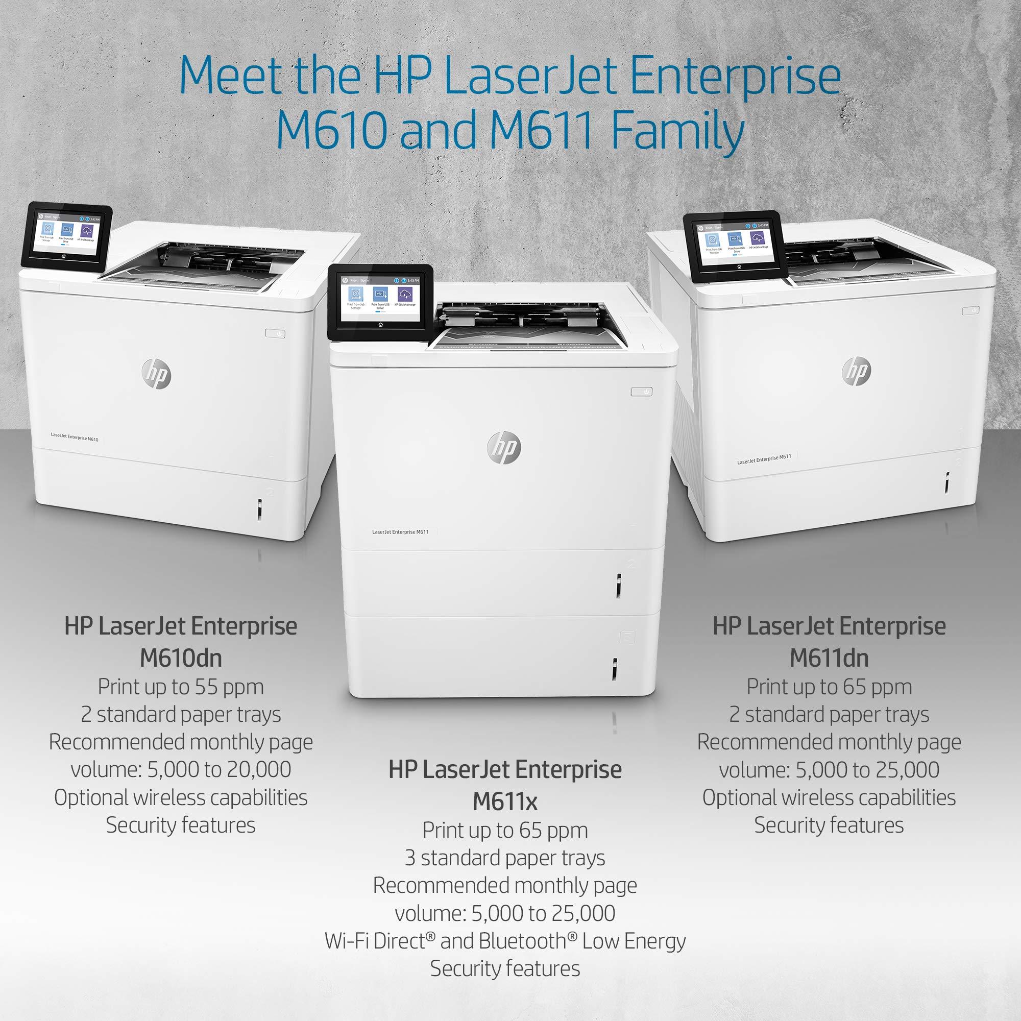 HP HP Laserjet Enterprise M610dn Monochrome Duplex Printer (7PS82A) (Renewed)