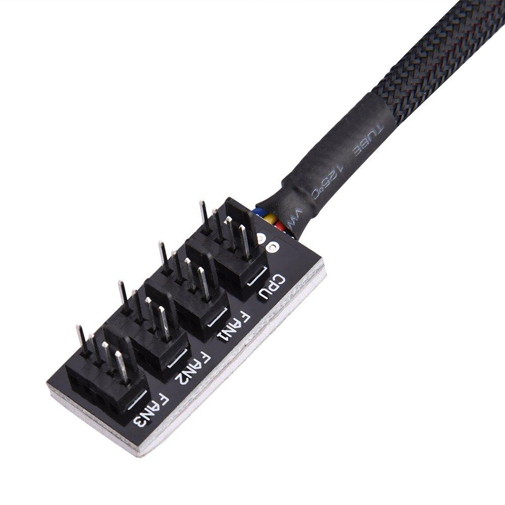 CUYT Fan Connector, 4-Pin Splitter Cable, for CPU Fan Modular Power Supply for Case Fan