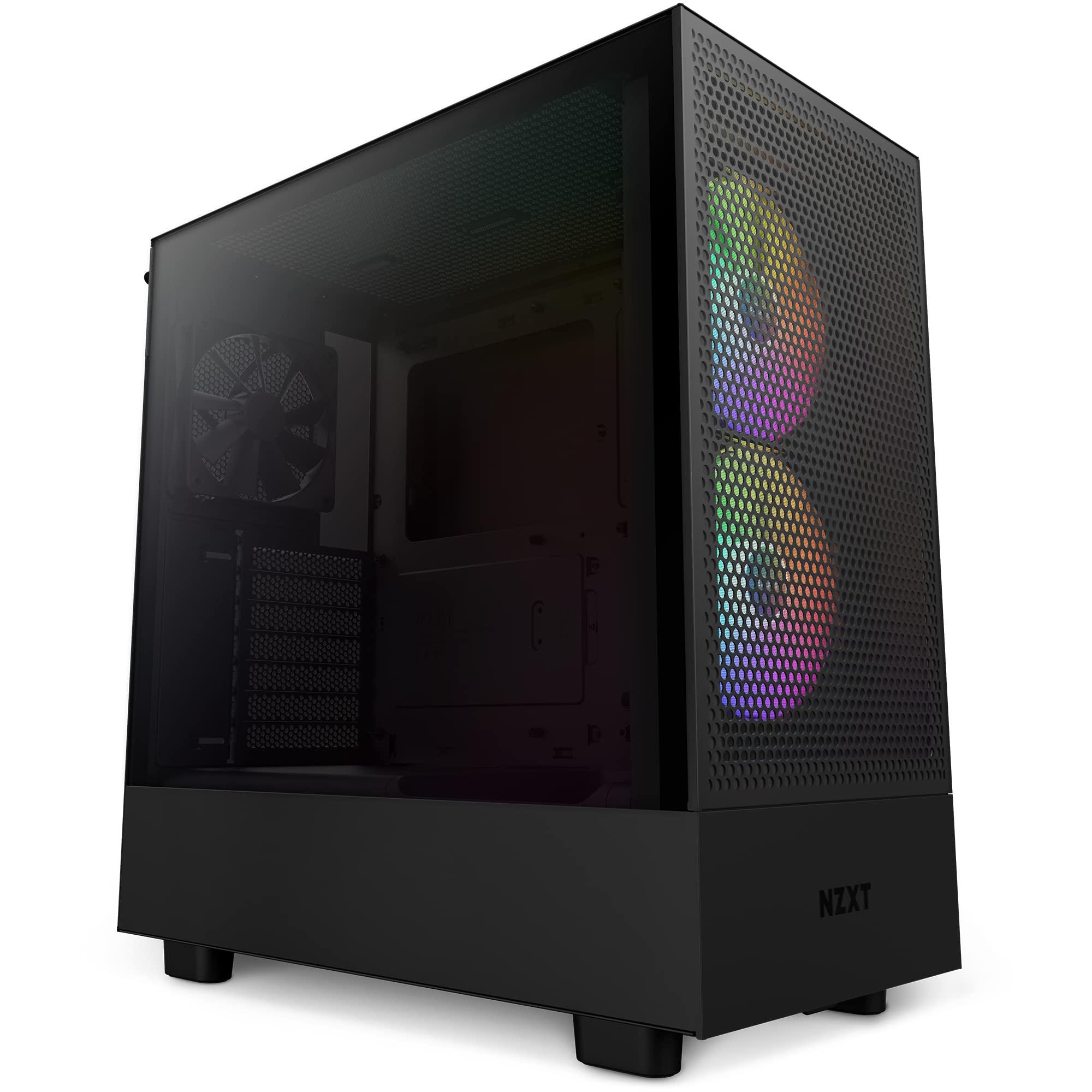 NZXT NZXT Kraken 280 RGB - RL-KR280-B1-280mm AIO CPU Liquid Cooler & H5 Flow RGB Compact ATX Mid-Tower PC Gaming Case High Airflow Perforated Front Panel Tempered Glass Side Panel