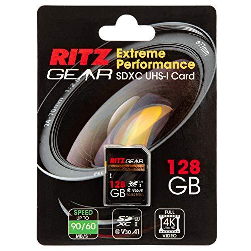 Ritz Gear Ritz Gear Extreme Performance 128GB [10-Pack] SDXC V30 UHS-I Class 10 Storage Card | 90/60 MB/s Read/Write Speed for DSLR & 3D Camera, 4K HD Video, Pro Videographers & Vloggers