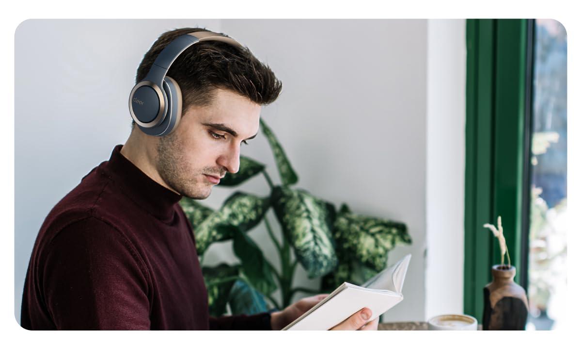 Cleer Cleer Enduro ANC Noise Cancelling Over the Ear Bluetooth Headphones with Mic, 60 Hrs Playtime, Noise Canceling, Ambient EQ Modes, Hi-Res Audio, Deep Bass, Multi-Point Connect, Bluetooth 5.0, Dark Navy