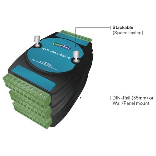 COMMFRONT COMMFRONT Industrial RS485 / RS422 Isolator/Repeater/Converter, 2500V Optical Isolation, 600W Surge and 15kV ESD Static Protection, DIN-Rail/Wall/Panel Mount