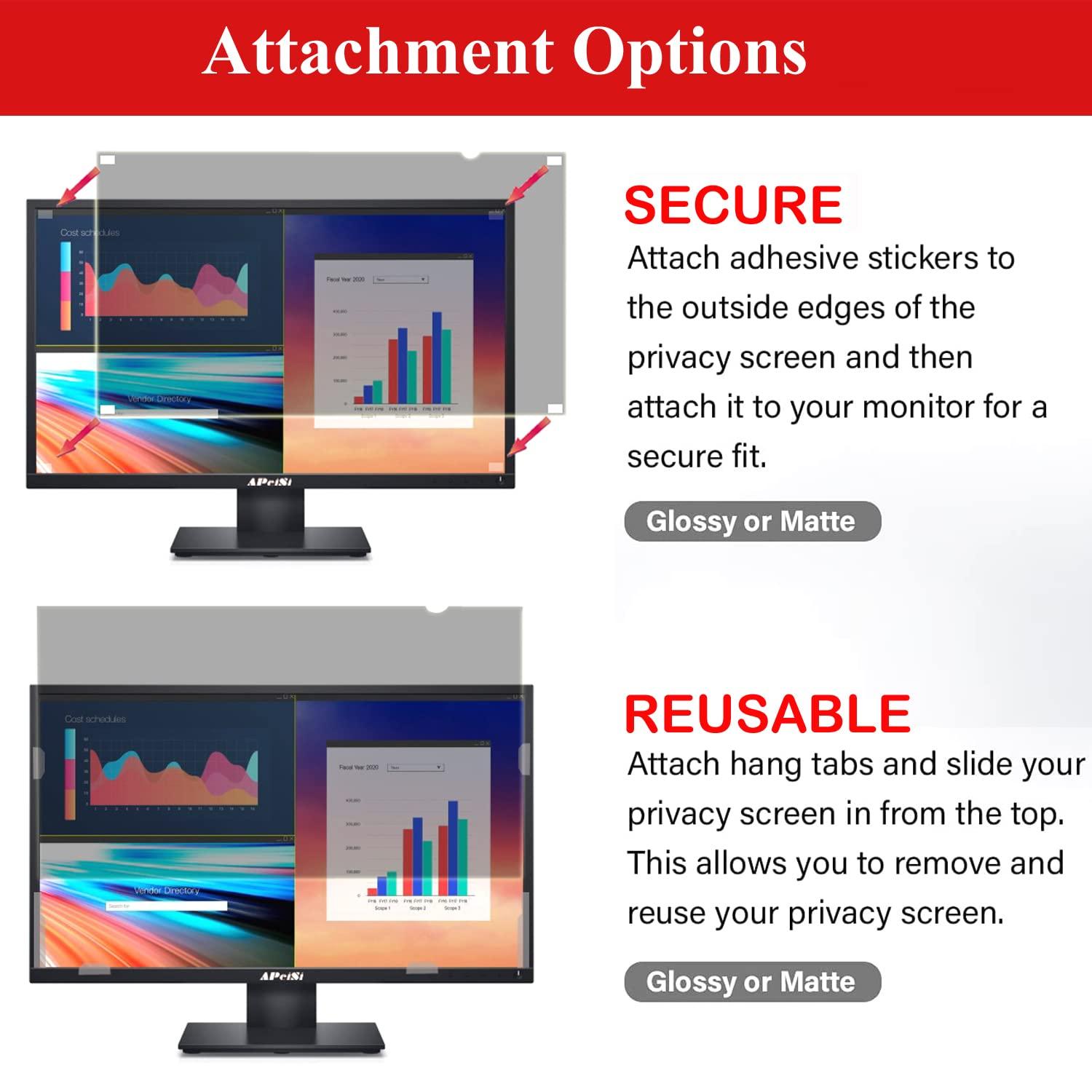 APeiSi 40 Inch Privacy Screen Filter for Computer Widescreen 16:9 TV Monitor - Privacy Shield,Anti-Glare and Anti-Blue light Protector