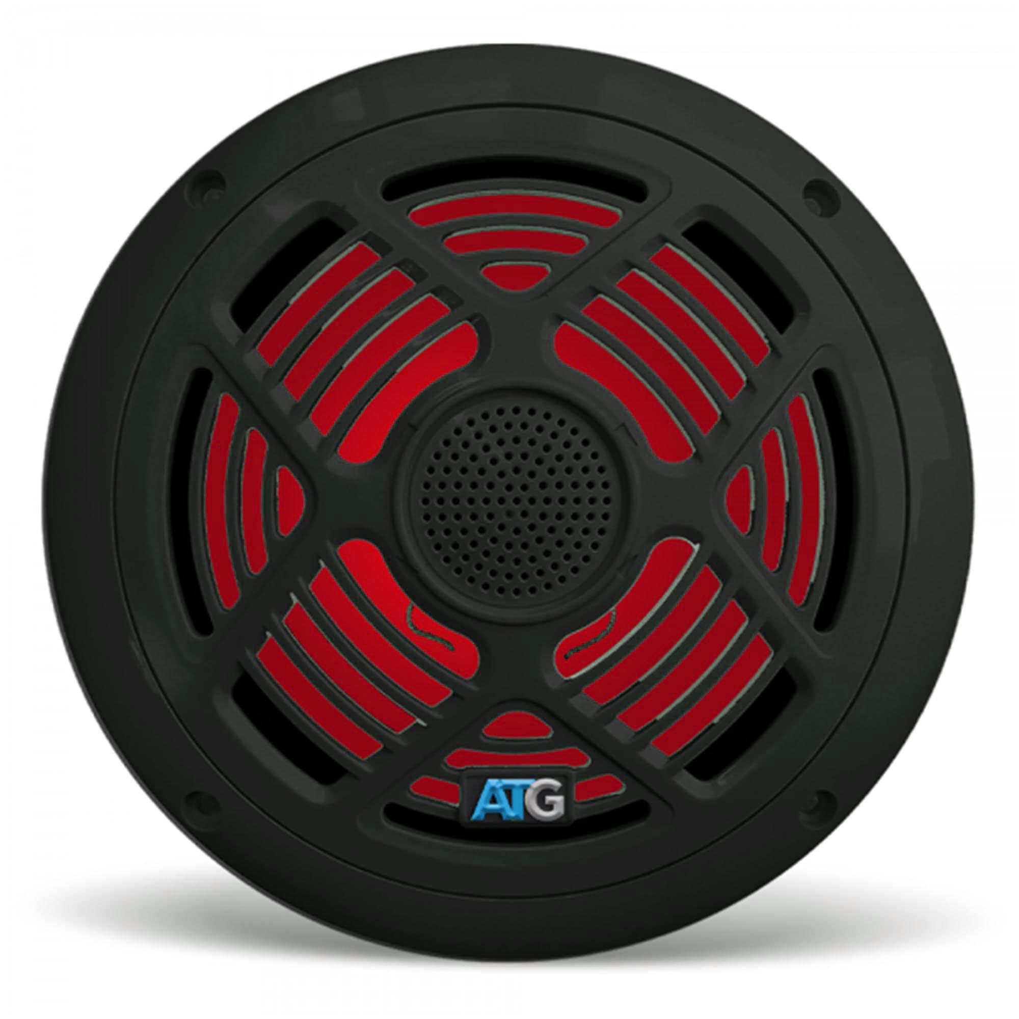 Audio To Go ATG Audio Marine 8" Coaxial Speakers with RGB LEDs, Pair, Black, 160W - ATG8MRGB-B