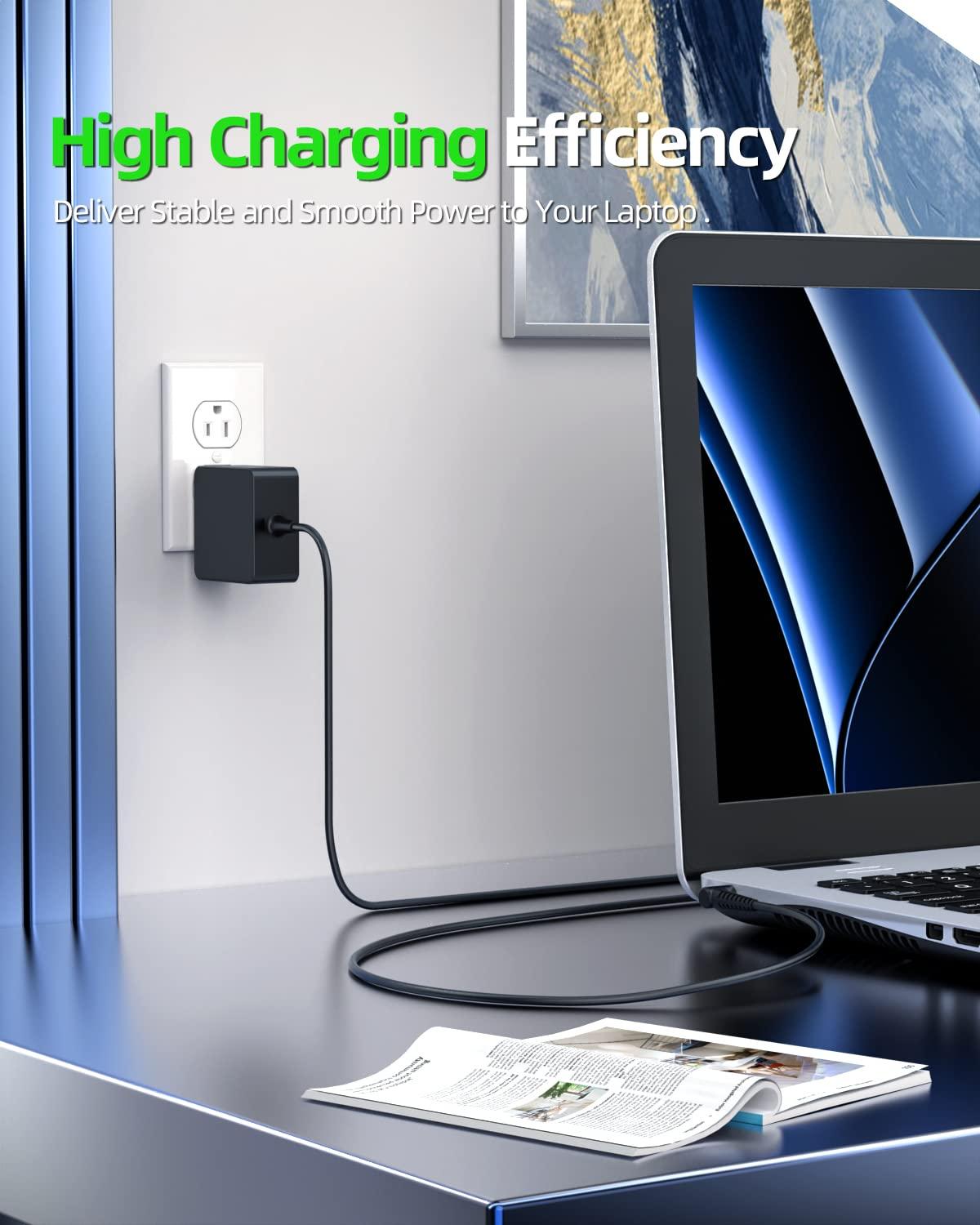 Dexpt ADL45WCC 45W Charger fit for Lenovo ADL45WCG ADL45WCE PA-1450-55LL ADP-45DW B GX20L23044 Laptop Power Adapter-(Safety Certified by UL)/Compact Design/Retractable Prongs/Extended 7.5ft Cord