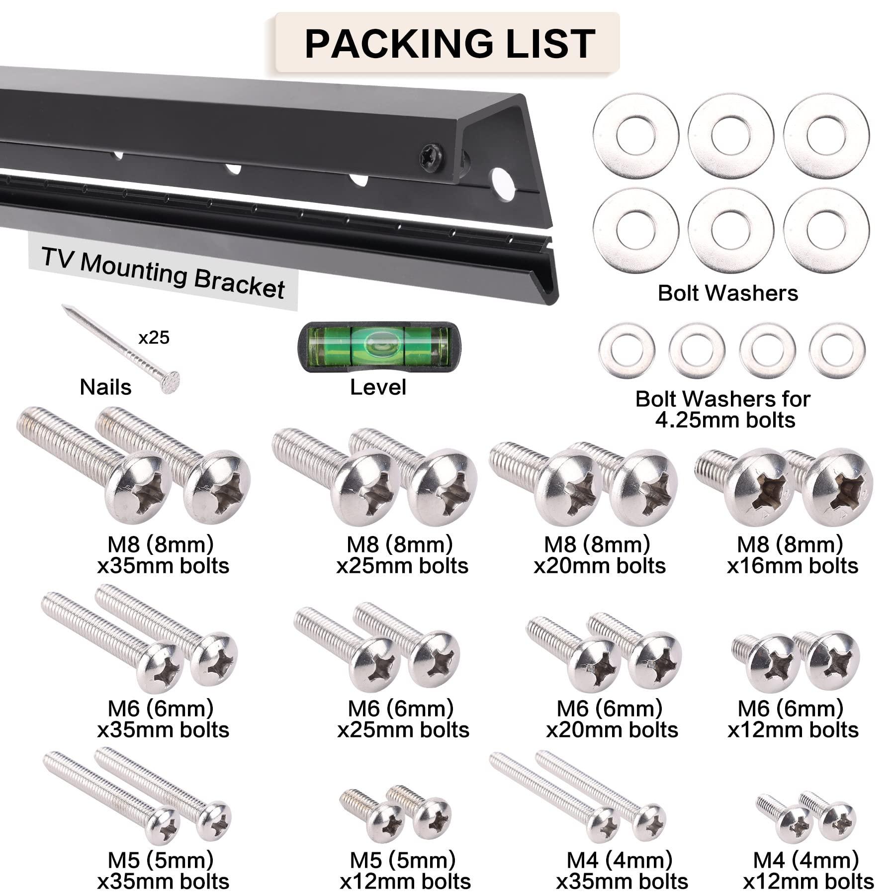 KAMIWI No Drill Drywall TV Mount,No Stud TV Wall Mount for All Brand 22-55 Inch TVs up to 100lbs, Easy Install No Stud Studless TV Wall Mount,Include All Hardware-New Level Bubble Meter