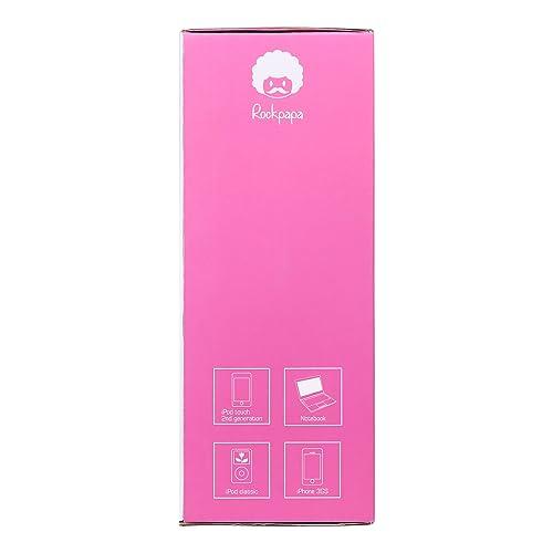 rockpapa rockpapa Comfort Kids Headphones for School, Lightweight Childrens Boys Girls Teens Over-Ear Headphones Wired 3.5mm for CD DVD Player Tablet Phone Travel Black/Pink