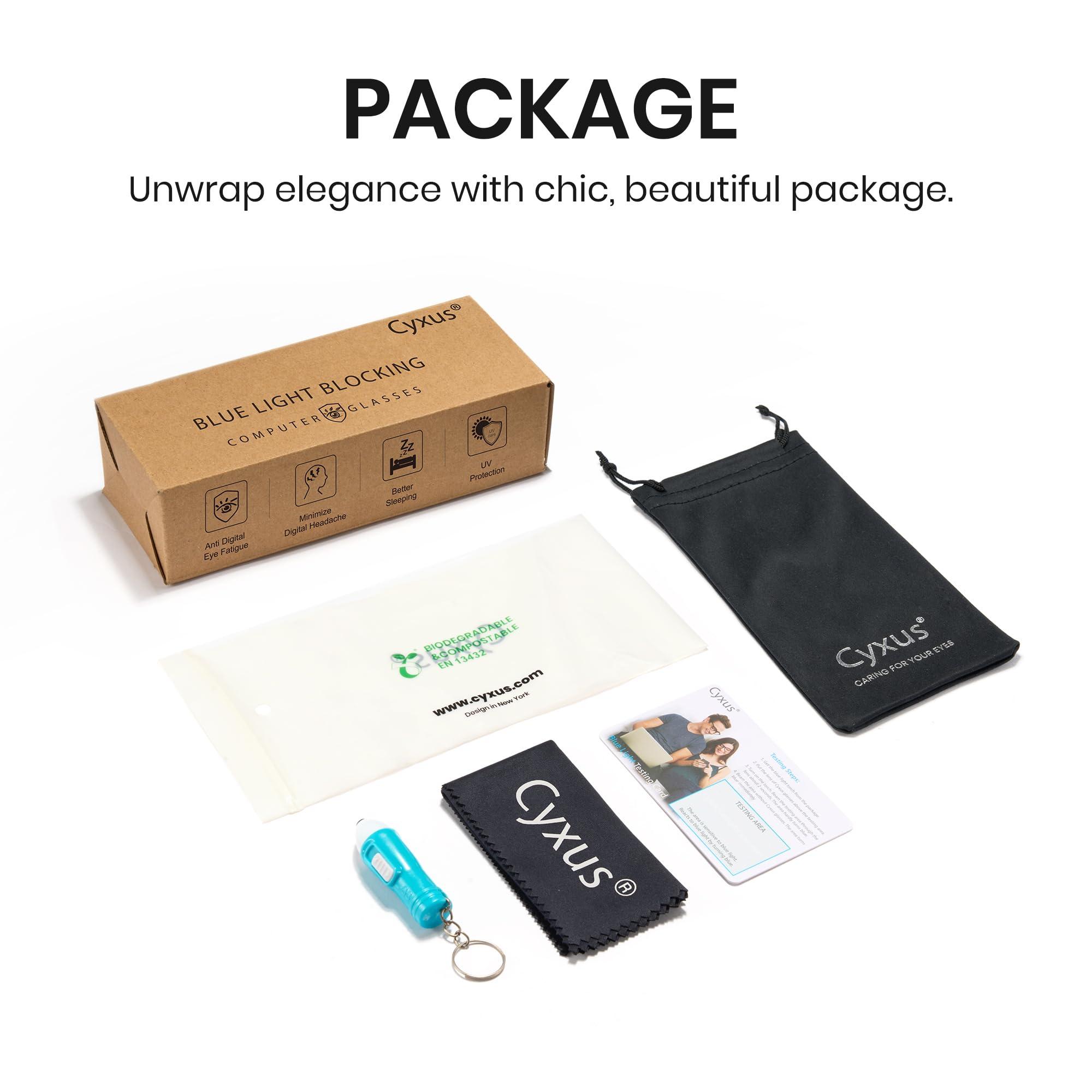 Cyxus Cyxus Men Blue Light Blocking Glasses Half Rimless Computer Gaming Glasses Square Fashion Glasses for Men 8216 Black