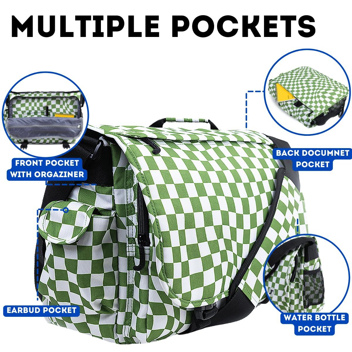 J World New York J World New York Thomas Laptop Messenger Bag for Women. Kids Computer Bookbag, Matcha Checkers, One Size