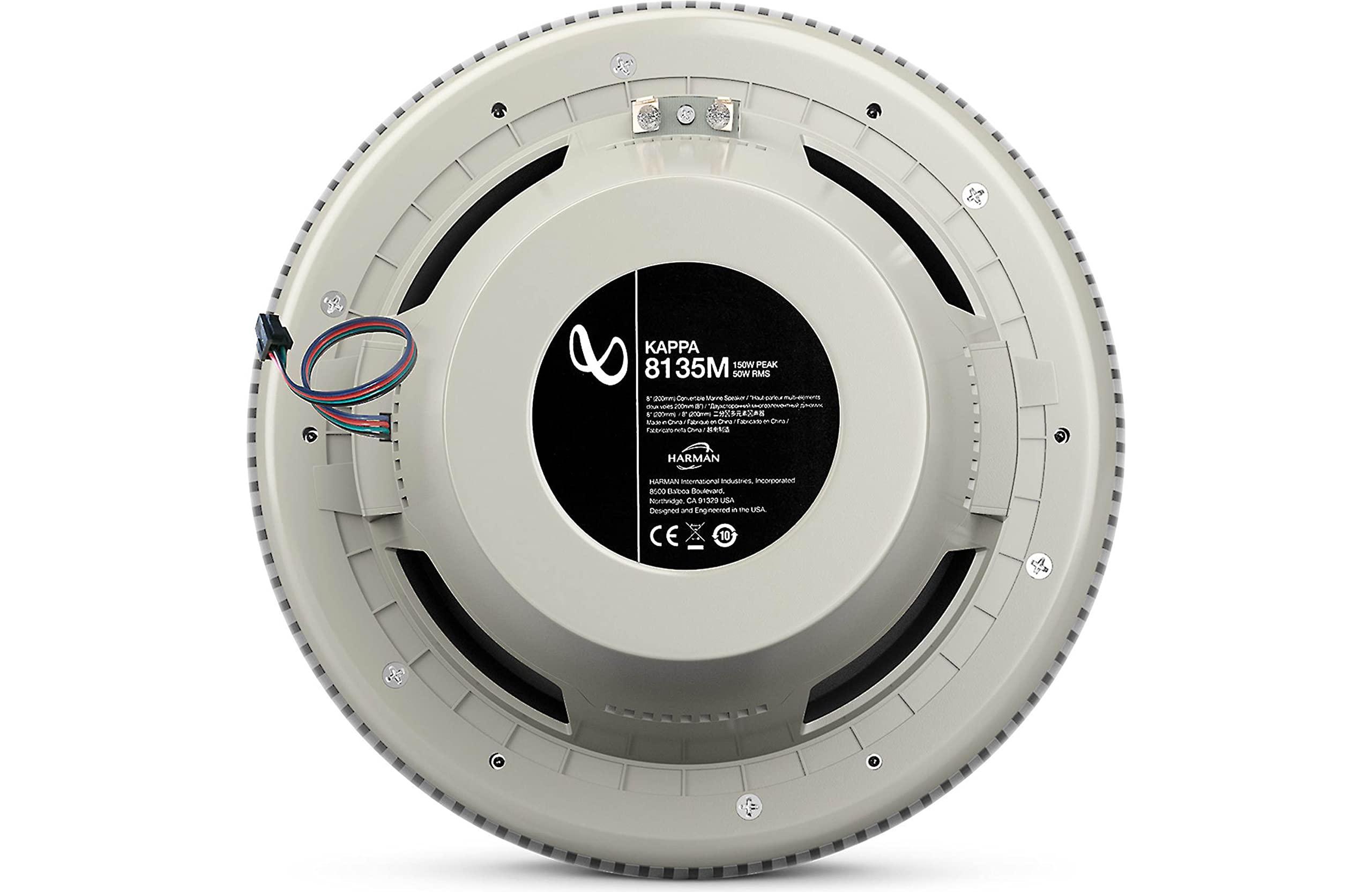 Infinity Infinity Mobile Kappa Marine 8\" 3 Way Premium Marine Speaker RGB Lighting - Titanium Convertible Design/Component mounting (Renewed)