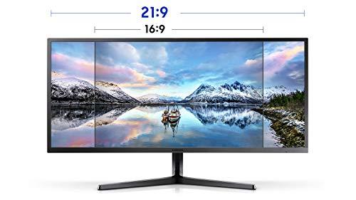 SAMSUNG SAMSUNG 34-Inch SJ55W Ultrawide Gaming Monitor (LS34J550WQNXZA) 75Hz Refresh, WQHD Computer Monitor, 3440 x 1440p Resolution, 4ms Response, FreeSync, Split Screen, HDMI, Black