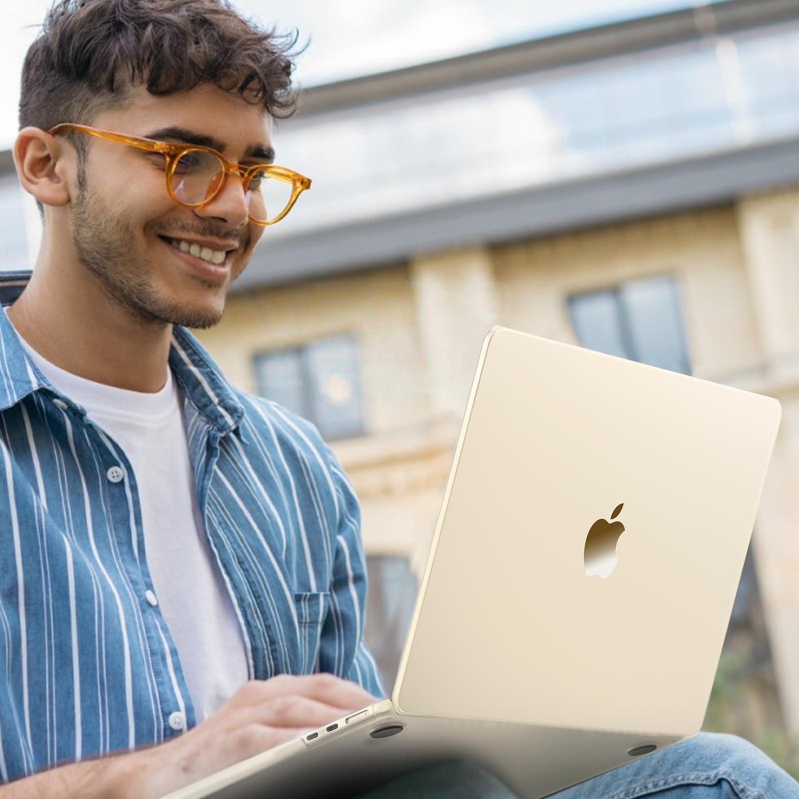 B BELK B BELK Compatible with 2025 MacBook Air 13 inch Case M4 M3 M2 2024-2022 Model A3240 A3113 A2681, [Same as Bare] Protective Hard Shell for MacBook Air 13.6" + Screen & Keyboard Cover, Clear Starlight