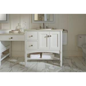 Kohler KOHLER Adair Comfort Height one-piece elongated 1.28 gpf toilet with Class Five flushing technology and left-hand trip lever, Ice Grey