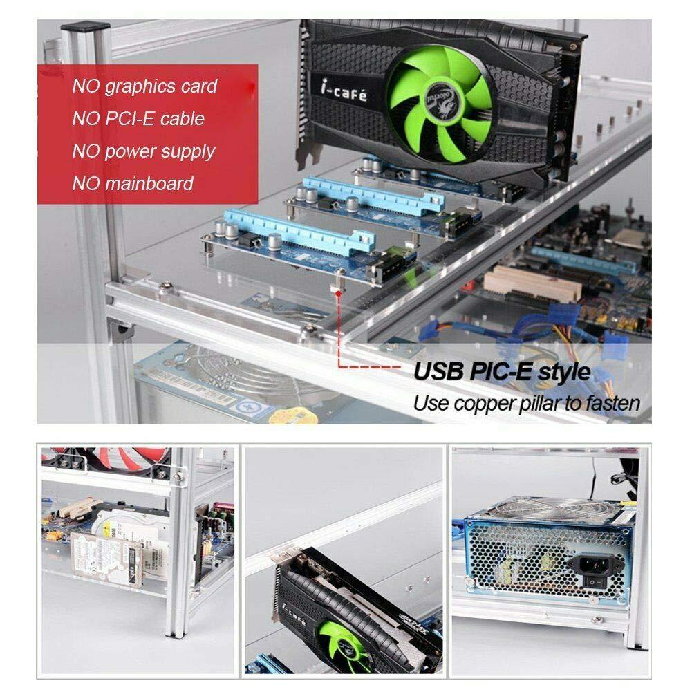 HLL HLL 19GPU Open Air Mining Rig Case Frame Bitcoin Ethereum BTC LTC(with 18 Fans),Black