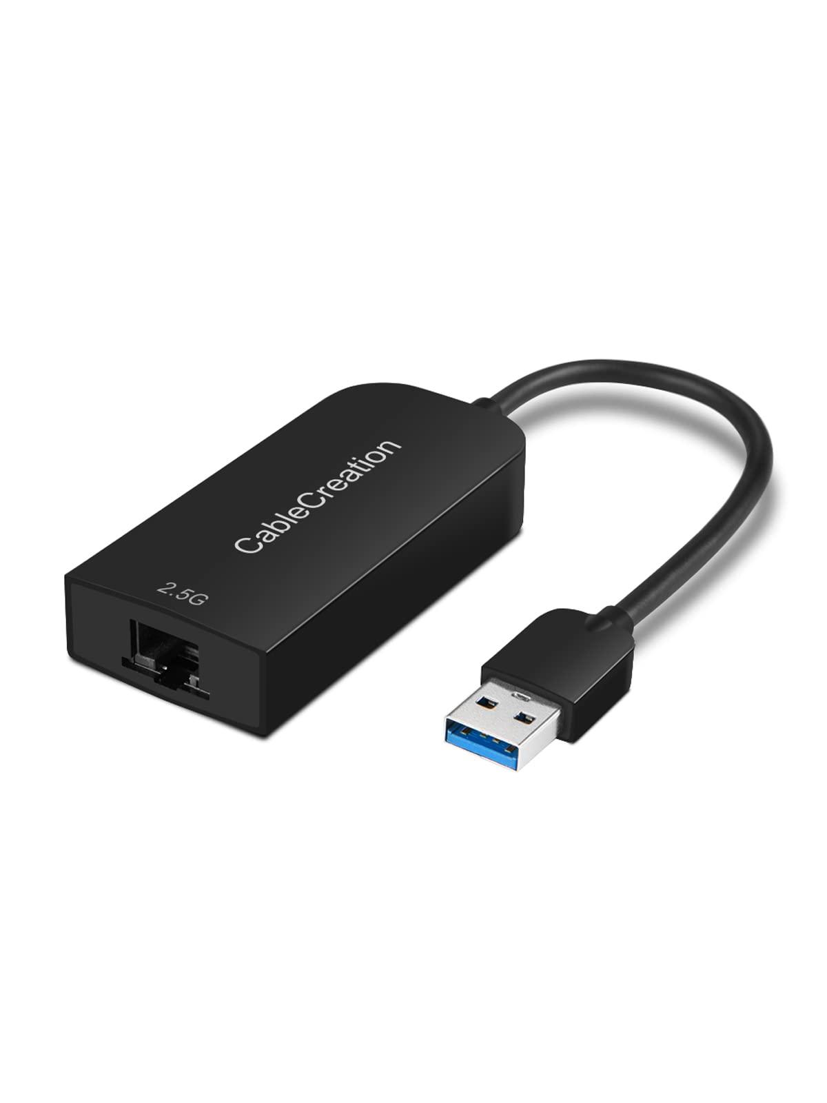 CableCreation CableCreation 2.5G Ethernet to USB Adapter, USB 3.0 Gigabit LAN Dongle,Wired Network to USB Convertor, Latest Internet rj45 to USB Adapter, for MacBook Windows 10,8.1, macOS X 10.6-10.15, Black