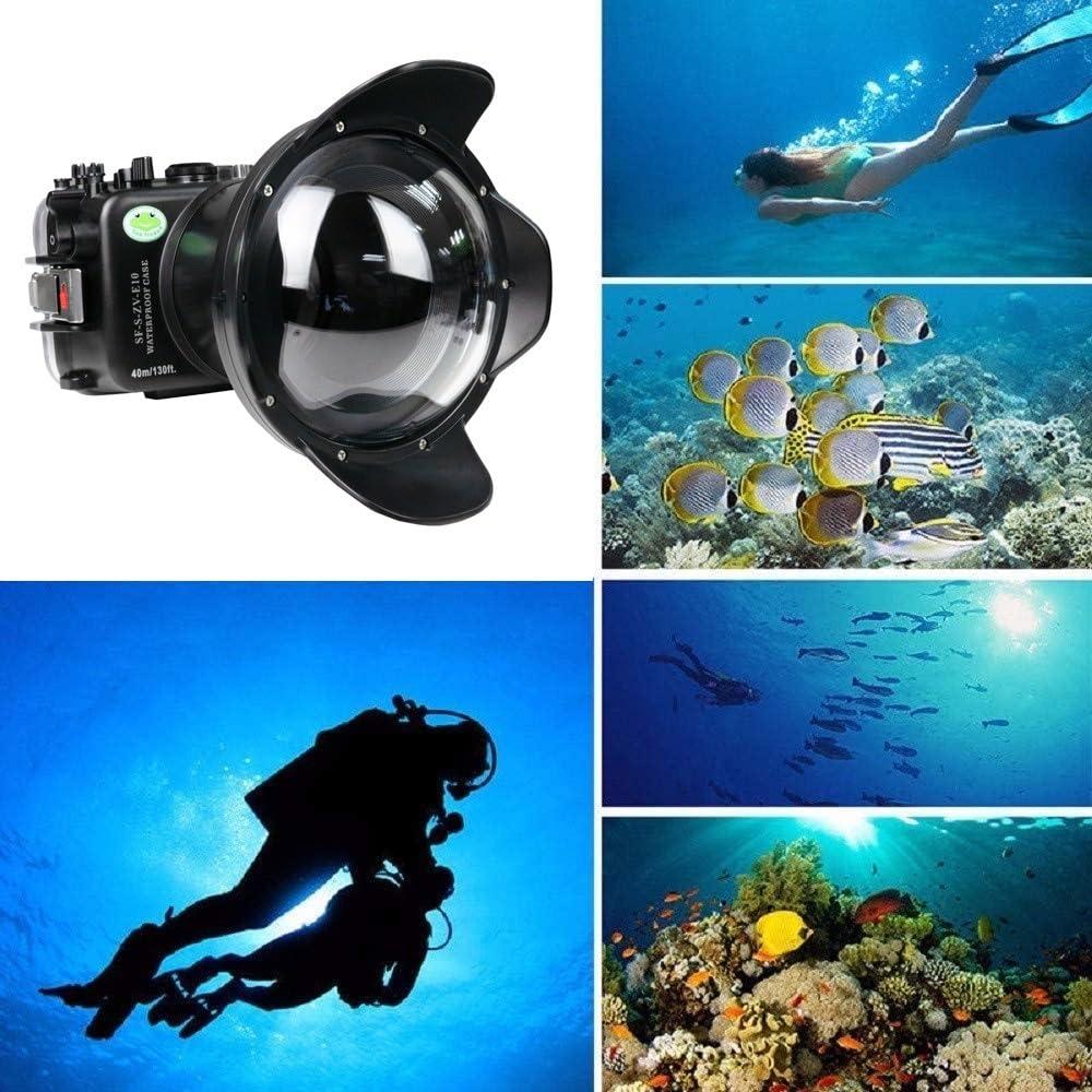 HolaFoto Seafrogs Underwater Housing for Sony ZV-E10 with WA005F Dome Port, [40M/130FT] Waterproof Scuba Housing Case for Sony Alpha ZV-E10 with FE 16-35mm F4, E 18-105mm F4