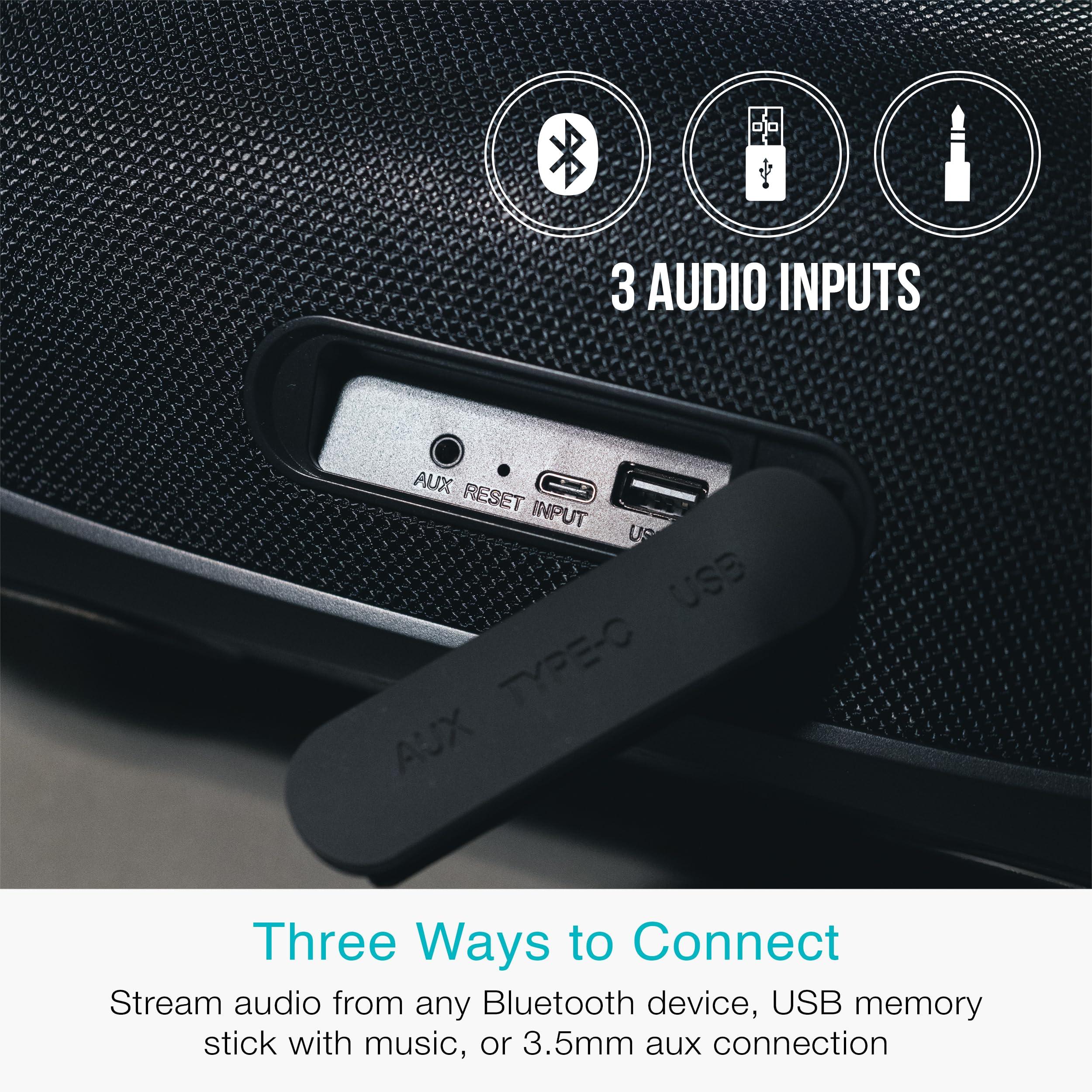 MEE audio MEE audio PartySPKR Bluetooth Wireless Speaker, Powerful 60W RMS Stereo Sound, 2 Subwoofers, Dynamic LED Lighting, Party Mode for Connecting 100+ Portable Speaker for Indoor & Outdoor Use, Black