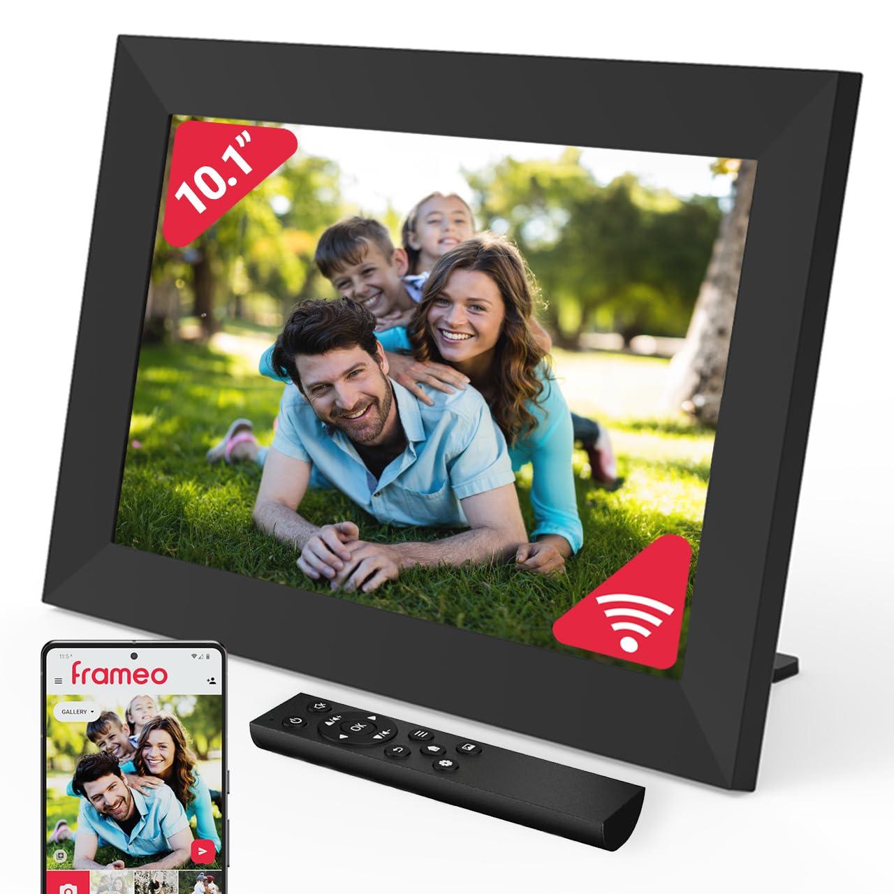 Majority Frameo WiFi Digital Picture Frame 10.1 inch | 32GB Storage, Touchscreen, Auto Rotate, Motion Sensor, Weather and Calendar Digital Frame, Memory Card Slot, Remote | CLICKid SNAP10 Digital Photo Frame