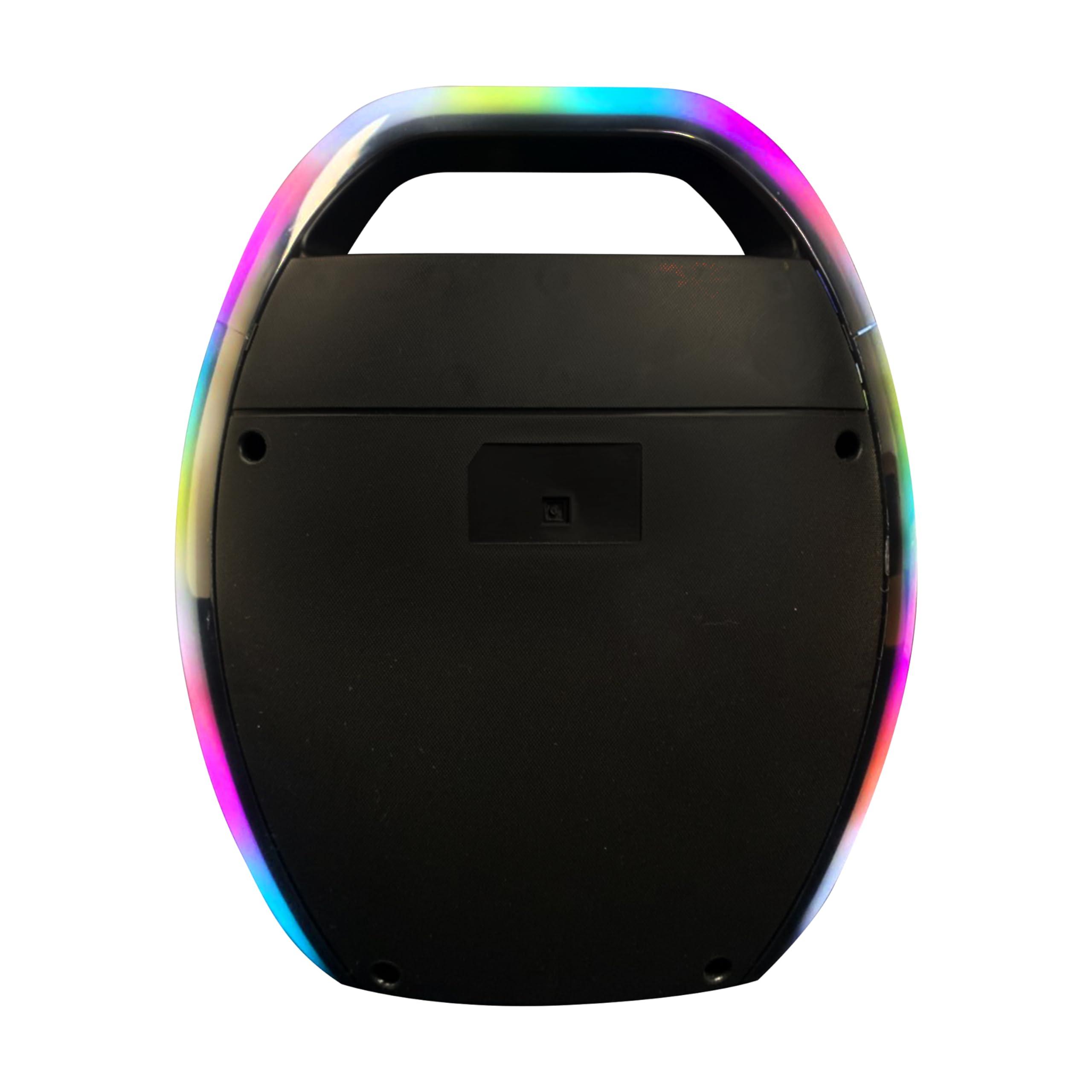Supersonic IQ Sound IQ-2465RGB 6.5-inch Wireless Bluetooth Speaker with RGB Light Show & TWS, JL5.0 Bluetooth, USB/SD/AUX/Mic Input, FM Radio, 5W Speaker Power and 1500mAh Battery