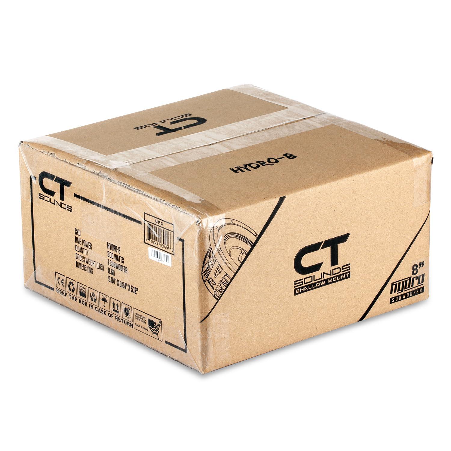 CT Sounds CT Sounds Hydro 8 Dual 2-Ohm 600-Watt Shallow Mount Car Subwoofer